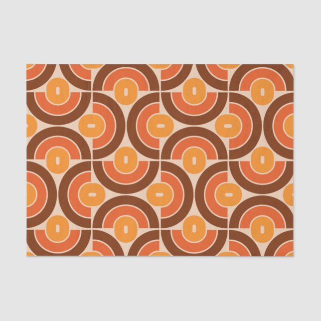 Mod 1970s Retro Style Geometric Design Tissue Paper (Front)