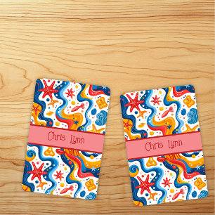 Mod Abstract Beach Theme with Starfish Playing Cards