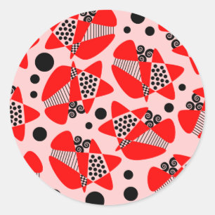 Mod Abstract Classic Round Sticker