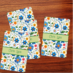 Mod Abstract Flowers Theme Playing Cards