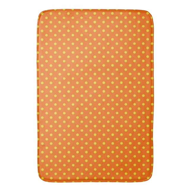 'Mod Accents" Orange/Yel/Polka Dots LG Bath Mat (Front Vertical)