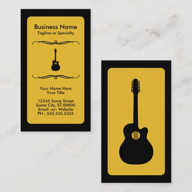 mod acoustic guitar business card (Front/Back)