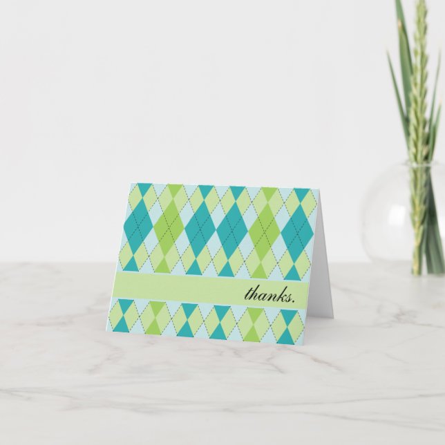 Mod Argyle Thank You Cards (Front)