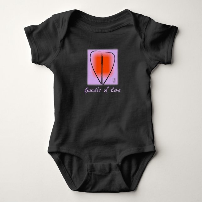 Mod Art Heart Baby Bodysuit (Front)