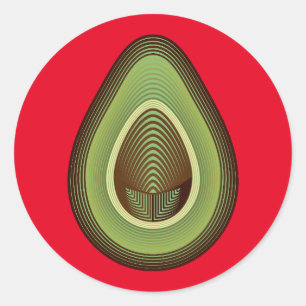 mod avocado classic round sticker