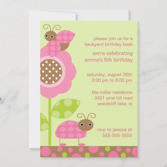 Mod Baby Bugs Birthday Invitation (Front)