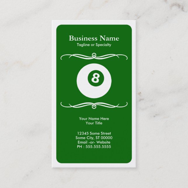mod billiards business card (Front)