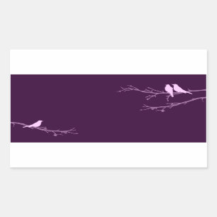 mod birds rectangular sticker