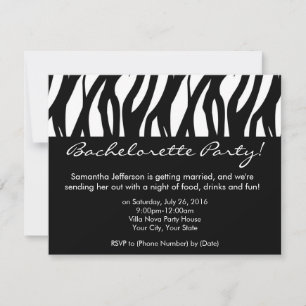 Mod Black and White Bachelorette Party Invitations