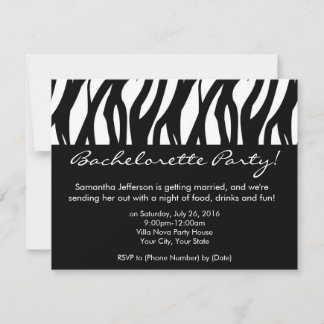 Mod Black and White Bachelorette Party Invitations