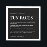 Mod Black and white Custom fun fact list Wedding  Napkin<br><div class="desc">Introducing our "Mod Black and White Custom Fun Fact List Wedding Napkins, " a creative and engaging way to upgrade your wedding napkins and make your special day even more memorable. Personalise these coasters with a list of fun facts about the bride and groom, making it a great icebreaker and...</div>