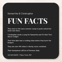 Mod Black and white custom fun fact list Wedding 