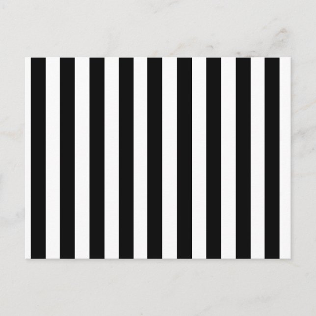 Mod Black and White Stripes Pattern Postcard (Front)
