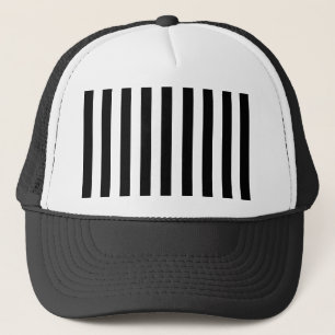 Mod Black and White Stripes Pattern Trucker Hat
