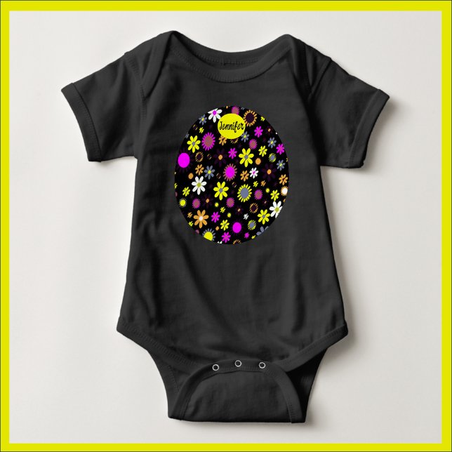 Mod Black Floral Baby Bodysuit (Creator Uploaded)
