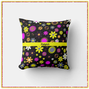 Mod Black Floral Cushion