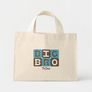 MOD Blocks Big Bro - Blue & Brown Personalised Mini Tote Bag