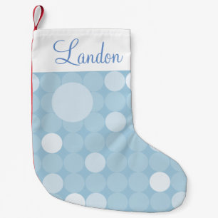 Mod Blue Polka Dot Christmas Small Christmas Stocking