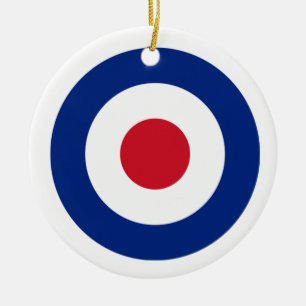 MOD Blue Red and White Ceramic Ornament   MOD Gift