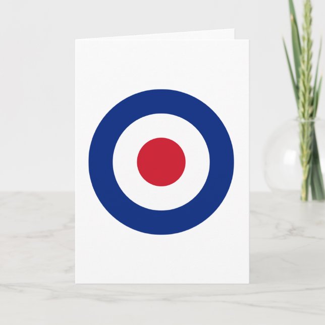 MOD Blue Red and White Greeting Card | MOD Gifts (Front)