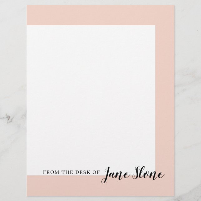 Mod Blush Border Custom Letterhead (Front)