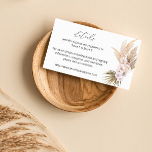 MOD Boho Pampas Grass Beach Floral Details SM Enclosure Card