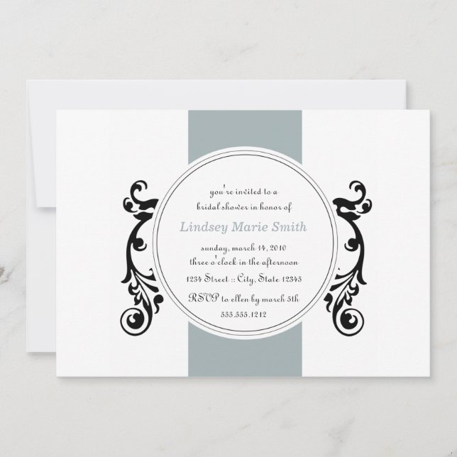 mod bridal shower invitation (Front)