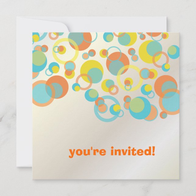 Mod bubbles/contemporary Invitations (Front)