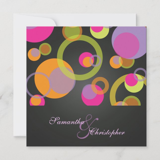 Mod bubbles/contemporary  Invitations (Front)