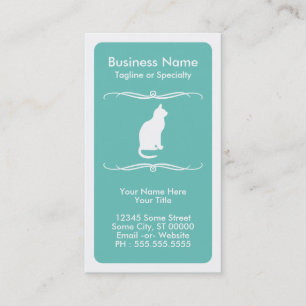 mod cat (colour customisable) business card