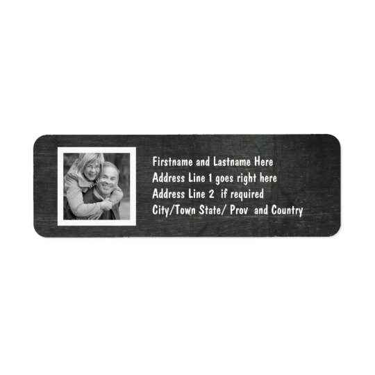 Mod Chalkboard and Photo Personalised Return Address Label