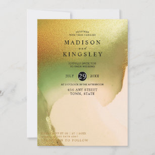 Mod Chartreuse Abstract Incredible Budget Wedding Invitation