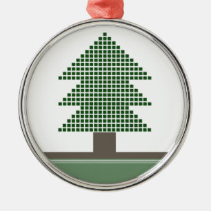 Mod Christmas Tree Premium Round Ornament