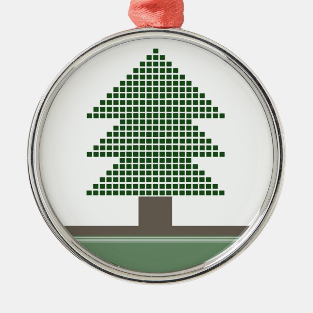 Mod Christmas Tree Premium Round Ornament (Front)