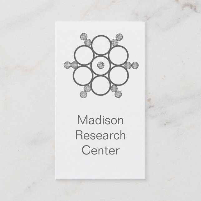 Mod Circles Business Card, Grey Card (Front)