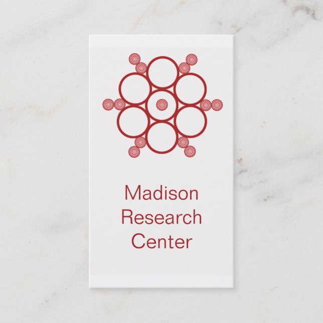 Mod Circles Business Card, Red Business Card (Front)