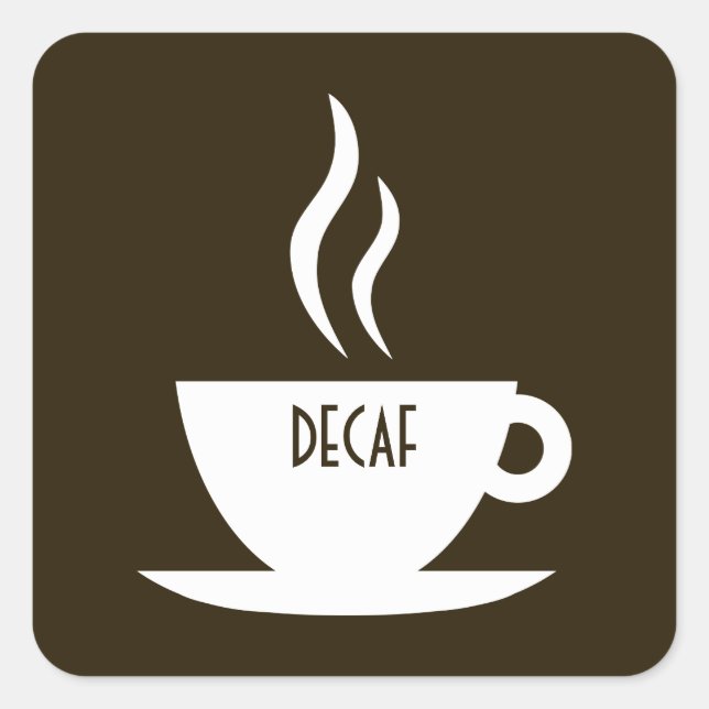 mod coffee : decaf square sticker (Front)
