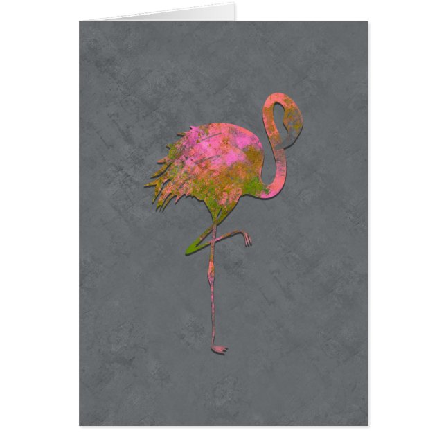 Mod Colourful Flamingo Chic Modern Grey Thank You (Front)