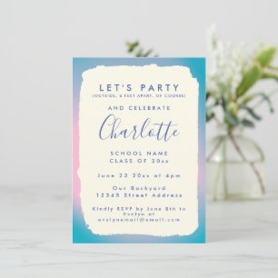 Mod Colourful Groovy Custom Photo Graduation Party Invitation