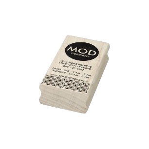 mod company business card rubber stamp