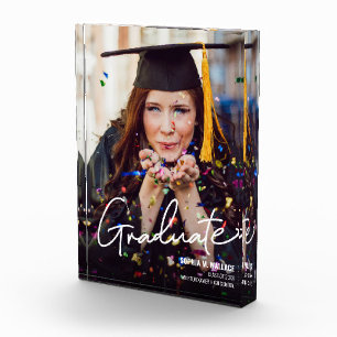 Mod Custom Graduate High school Graduation photo Block