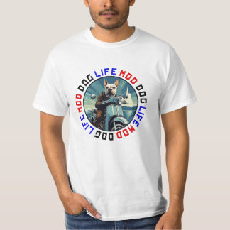 Mod Dog Life - Pitbull Terrier on scooter. T-Shirt