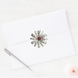 MOD Dot Daisy Flower Floral Spring Summer Wedding Classic Round Sticker