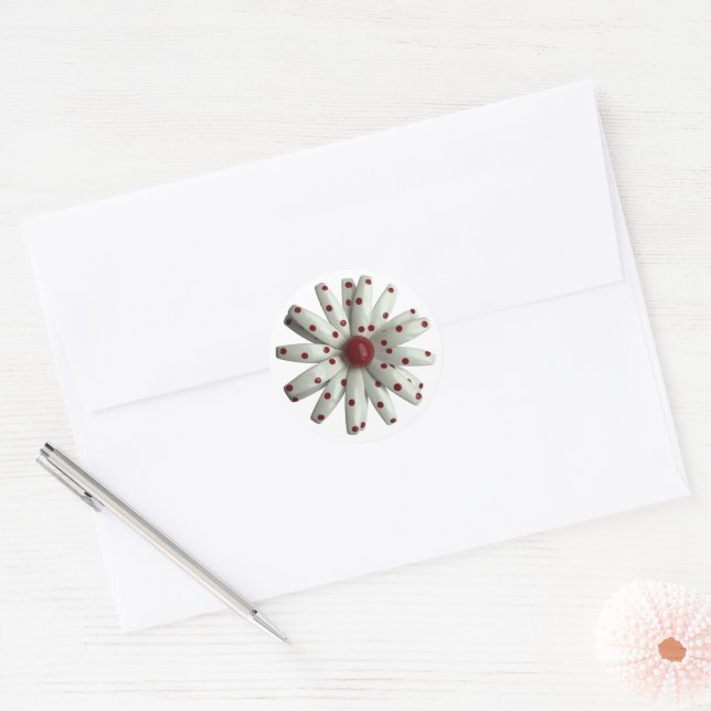 MOD Dot Daisy Flower Floral Spring Summer Wedding Classic Round Sticker (Envelope)