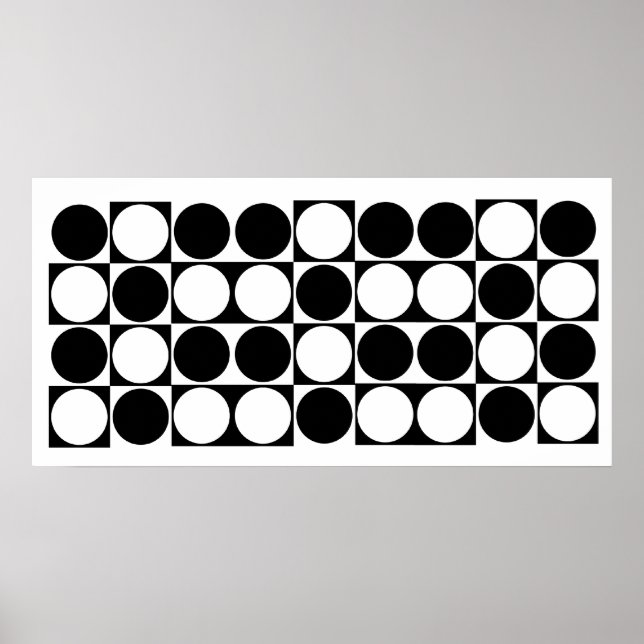 Mod Dots Black & White Designer Print (Front)