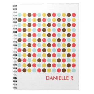 Mod dots pattern orange white personalised journal
