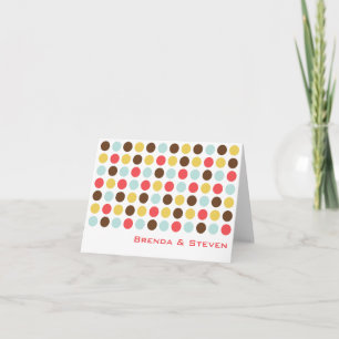 Mod dots white sleek modern circle thank you card