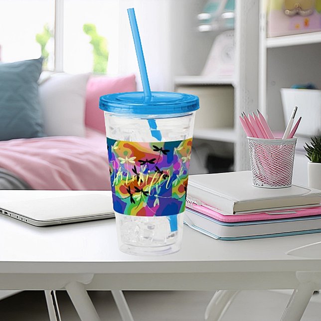 Mod dragonflies personalised   acrylic tumbler (Creator Uploaded)