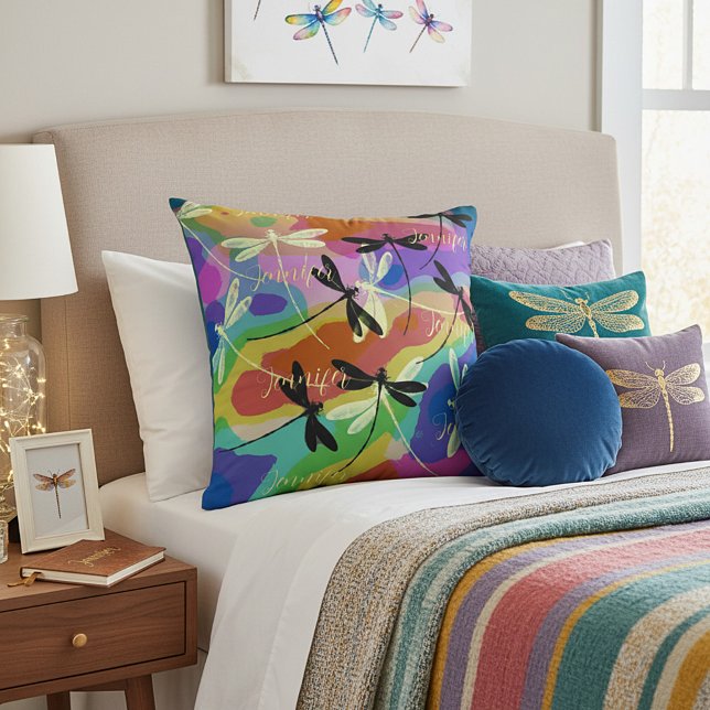 Mod dragonflies personalised cushion (Creator Uploaded)