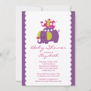 Mod Elephant Baby Shower Invitation Baby & Mum
